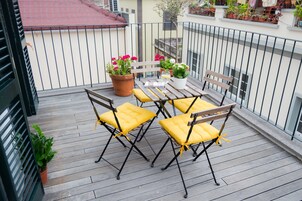 Deluxe-lejlighed - 1 soveværelse - terrasse - byudsigt | Terrasse/gårdhave