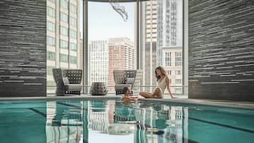 Indoor pool, open 6:00 AM to 9:00 PM, sun loungers