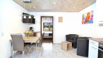 Romantic Apartment, 2 Bedrooms, Patio, Garden View | Living area | LED TV