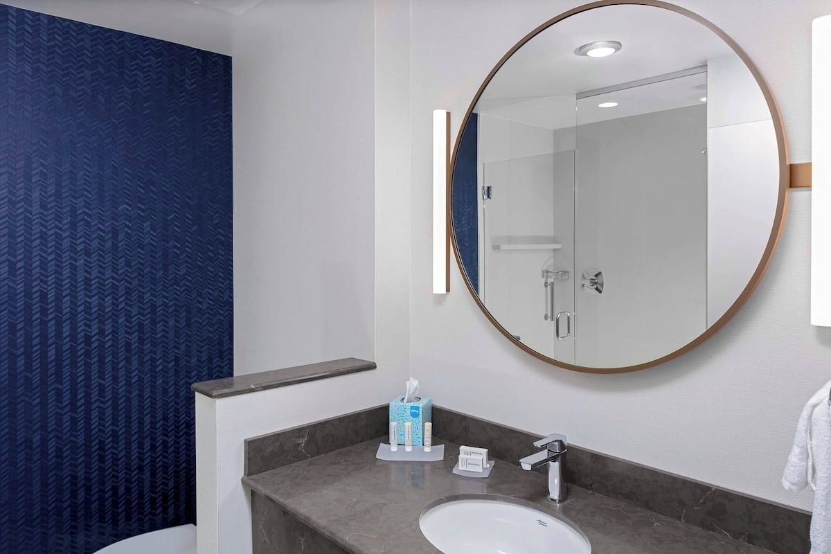 free toiletries, hair dryer, towels