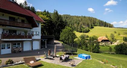 Holidays on the Oberhubhof, overlooking the valley and the playground.