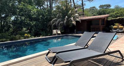 Villa 4* CAPBRETON, heated pool between beach and forest, 3 min from the beach