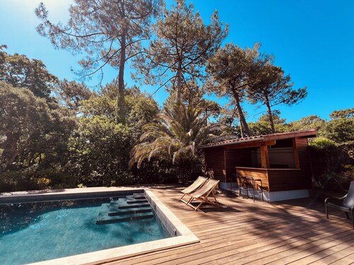 Villa 4* CAPBRETON, heated pool between beach and forest, 3 min from the beach