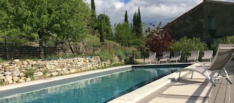 South Ardeche, Balazuc listed site, charming gîte La Maison des Vignes swimming pool