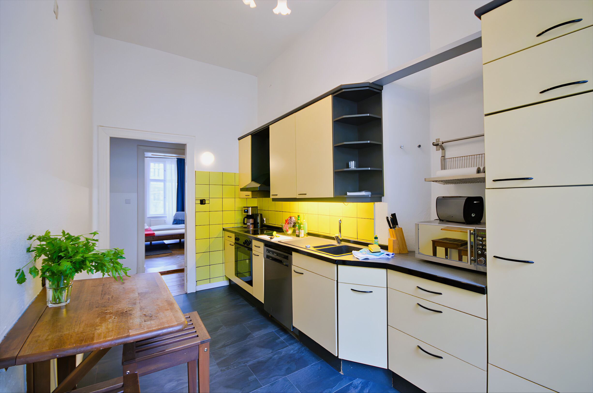 Kühlschrank, Mikrowelle, Ofen, Herdplatte