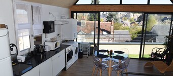 Loft 3 * partly troglo, downtown, parking, garden, superb view, 4/5 pers