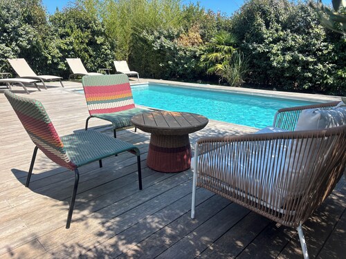 Piscine chauffée - Plages à 2 min - 4 chambres - Clim Wifi