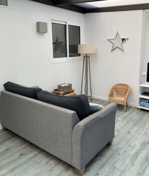 TV, DVD player, books