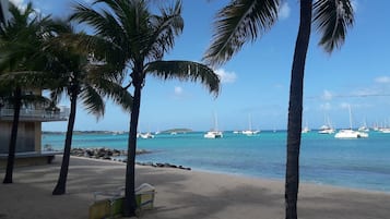 Beach nearby, sun loungers