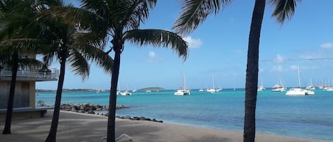 Beach nearby, sun loungers