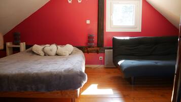 2 chambres, fer et planche à repasser