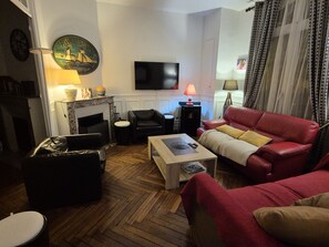 Una Smart TV, una chimenea, videojuegos, un reproductor de DVD