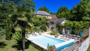 Outdoor pool, a heated pool - Beautiful house,Périgord Noir, easy for several couples (Auriac-Du-Périgord)