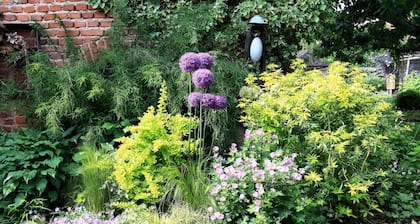 The hospitality of the nice witch in her half-timberings and her calm garden