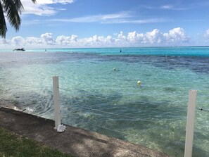 Enjoy a swim or leisurely walk along the beach, separated by a secure fence.