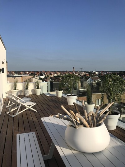 Superb Penthouse 105 M2 80M2 of sunny terraces sea view 3 bedrooms 2 garages!