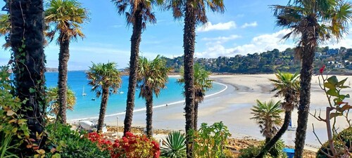 Perros-App classé 3*,<br>Panoramique Mer-Direct Plage TRESTRAOU