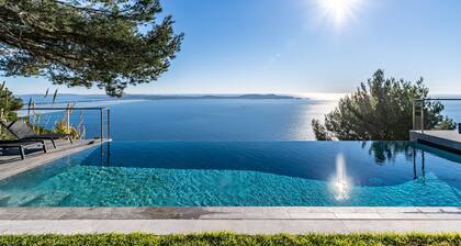 Villa vue panoramique/mer, 6 chambres, piscine chauffée, jardin, climatisation