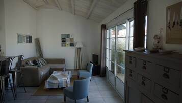 Télévision, lecteur de DVD, livres, chaßne hi-fi