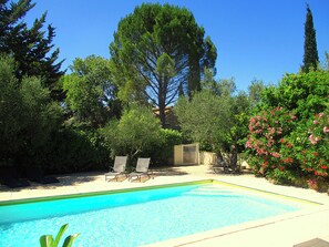 Pool - Private pool10X5, 11 bedr., 26 beds, 5 bath., 5 terraces, very quiet,10 000sqm park,AC (Uzès)
