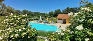 Een verwarmd zwembad