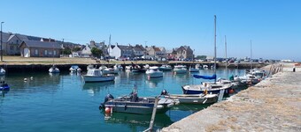 house with garden facing the sea in the cotentin
