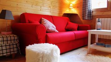 Een televisie, boeken, een muziekbibliotheek en een stereo