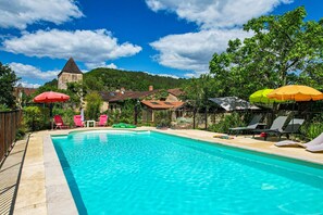 Piscine extérieure, piscine chauffée