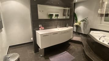 Ensemble douche/baignoire, sĂšche-cheveux, serviettes fournies