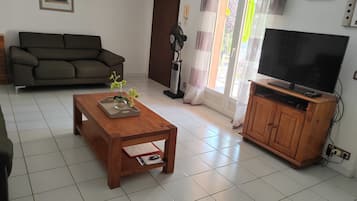 TV, DVD player, books