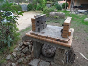 Terrace/patio - Corsican holiday rental, Gulf of Ajaccio, house Isolella Porticcio 100 m beach (Pietrosella)
