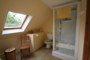 Bathtub, hair dryer, toilet paper
