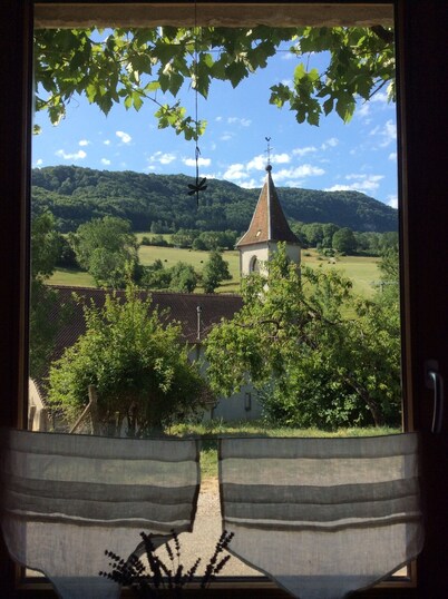 Cottage character in quiet village on the slopes of Mount Poupet