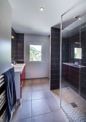Shower, hair dryer