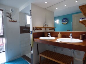 Shower, hair dryer