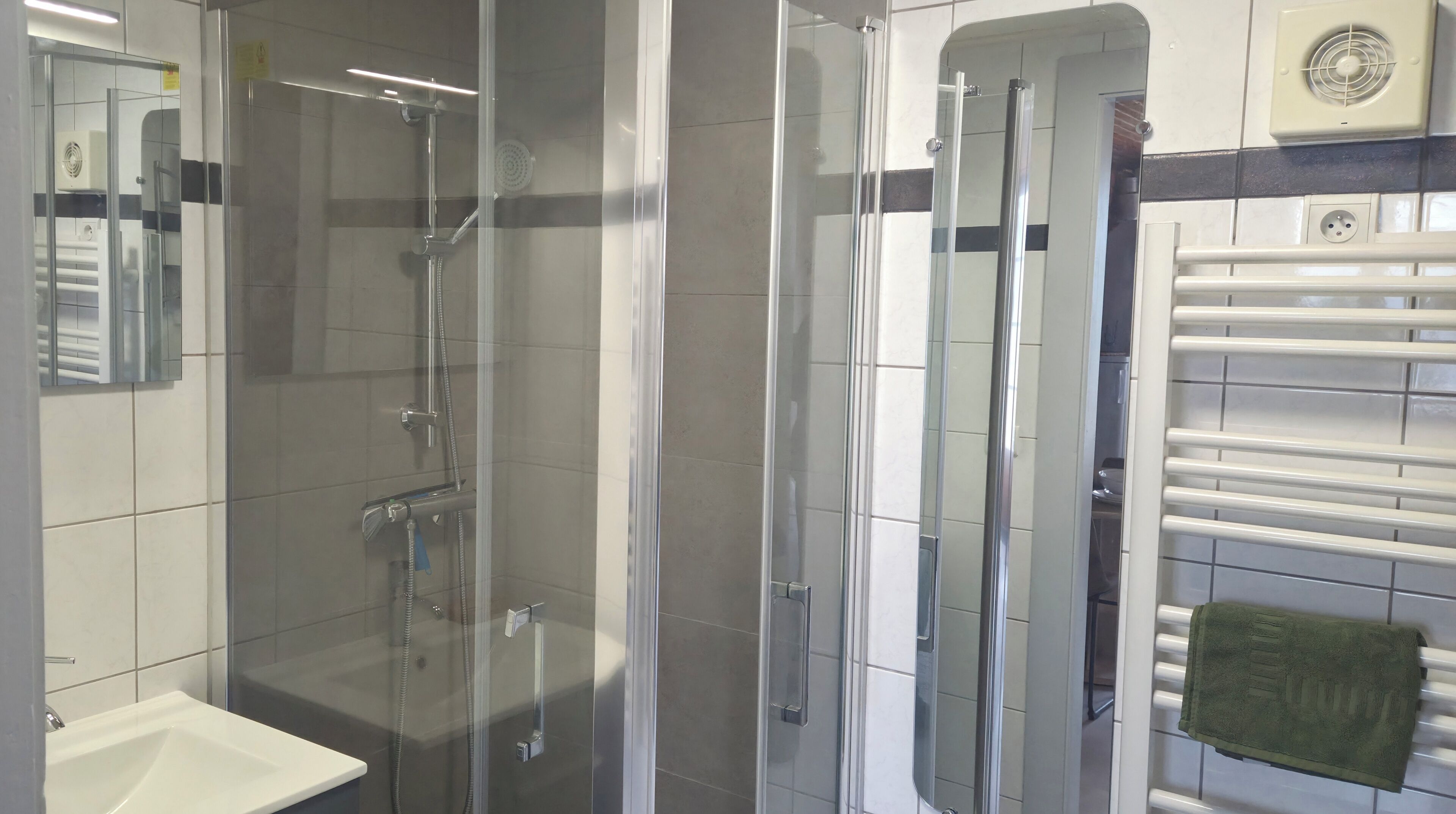 Een douche, zeep