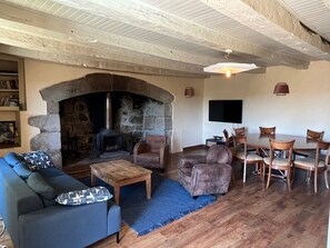 TV, fireplace, DVD player, ping pong