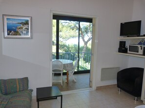 Smart TV, DVD player, books, stereo - Pine forest view and small sea view for this very quiet T3 apartment 200 m from the beach (Sanary-Sur-Mer)