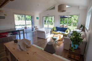 Télévision, lecteur de DVD, livres, chaîne hi-fi