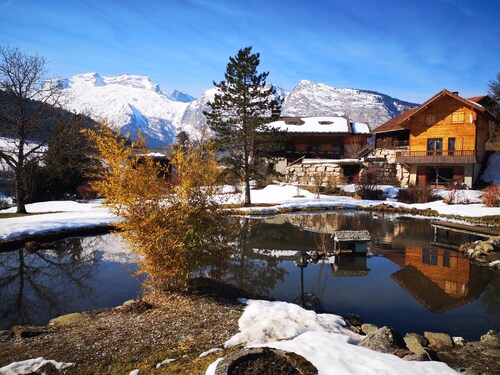 Grand T1  cosy avec vue magique sur les montagnes des Aravis