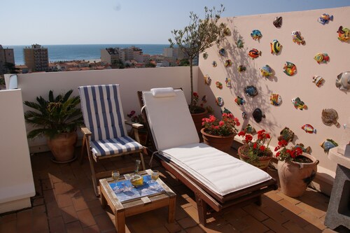 Canet-Beau 2 Zimmer + Kabine, herrliche Terrasse + Panoramabalkon Meerblick