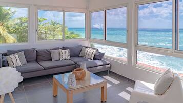 Televisión y chimenea