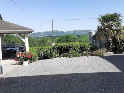 Farm cottage at the foot of the mountain.