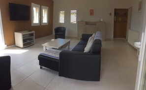 TV, DVD player, books