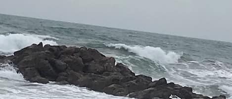 在海滩