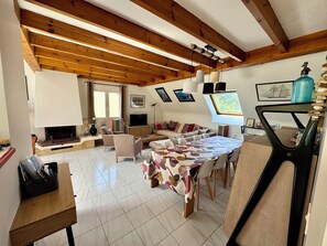 TV, DVD player, table football, books