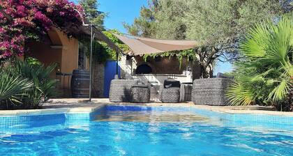 Superbe villa Ă 15 ' de la mer 8 pers.proche Hyeres, pisc priv, , calme absolu