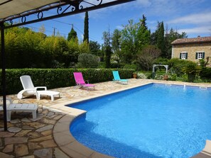 Outdoor pool - Character Cevennes farmhouse with private pool, quality service. (Boisset-Et-Gaujac)