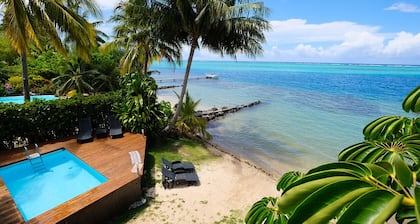 Maharepan rantahuvila ENJOY VILLAS MOOREA, valkoinen hiekkaranta + uima-allas