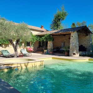 Pool - Uzès: house full of character with heated pool and spa for 6-8 people (Lussan)